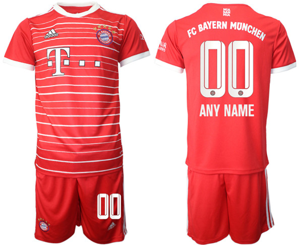 Men's FC Bayern München Custom 22/23 Red Home Soccer Jersey Suit